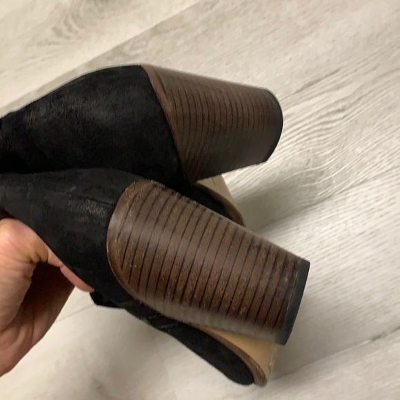 Rag and Bone Margot booties black leather suede size 37 1/2 zipper chunky heels - Picture 6 of 16